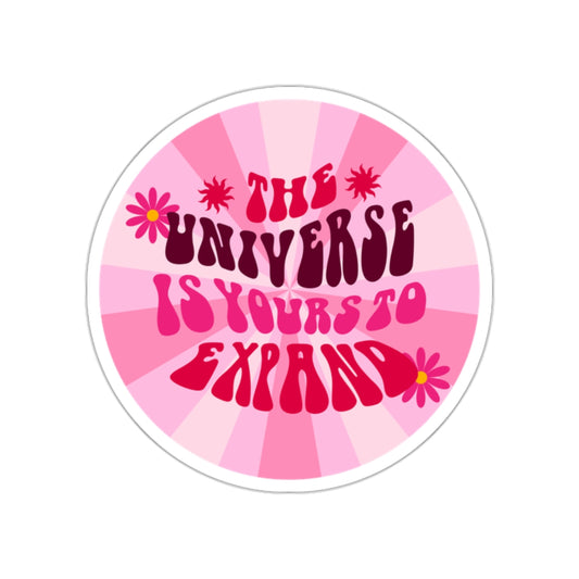 Pink expanding universe sticker